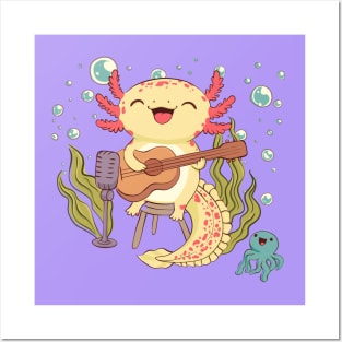 Axolotl musician Posters and Art